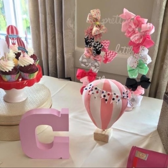 Set of 5 Large Stuffed Hot Air Balloon Handmade Party Centerpieces/Nursery Decor - Picture 6 of 8